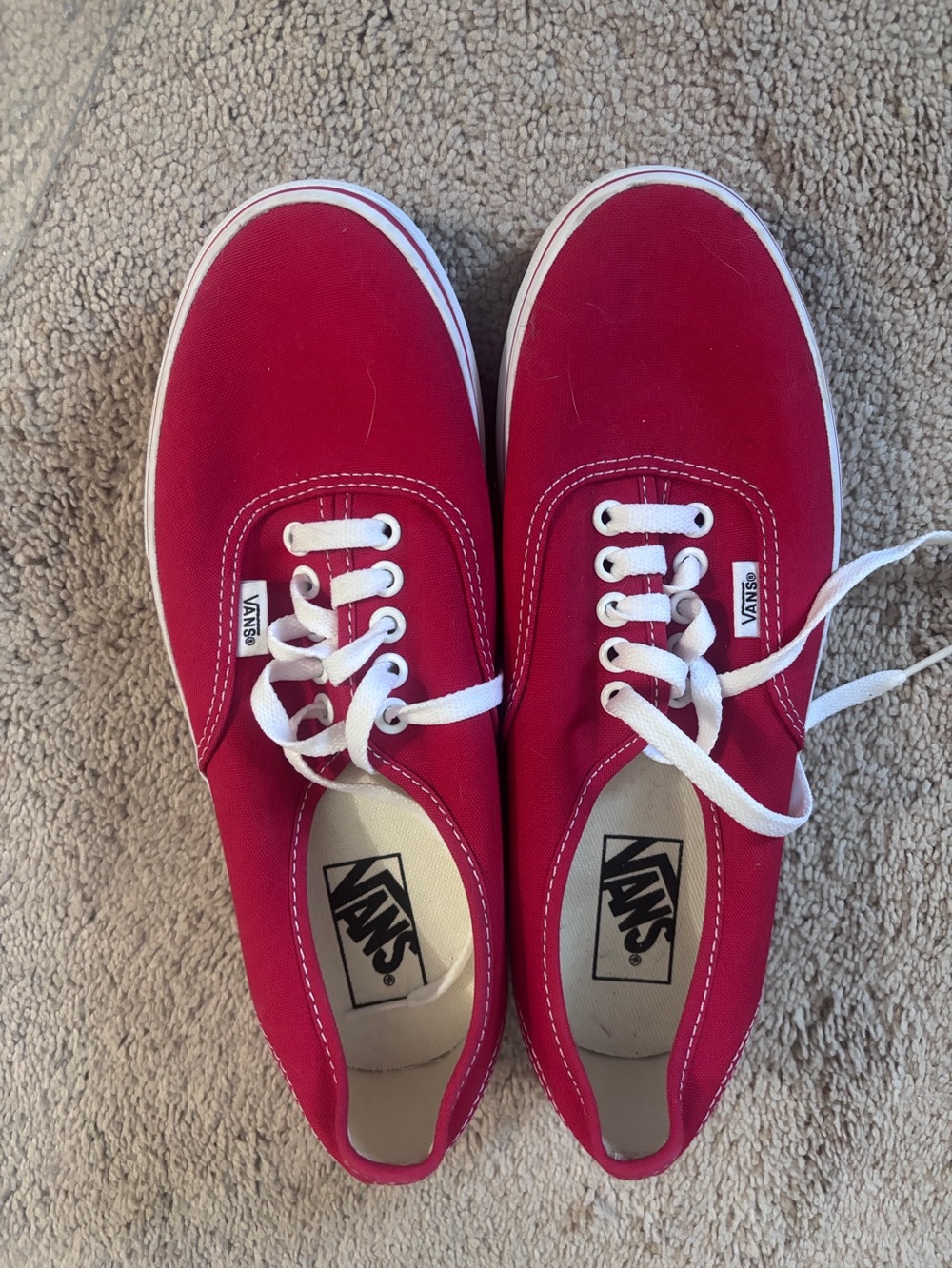 Brand new Vans Classic Authentic Canvas Sneakers in Red with White Accents